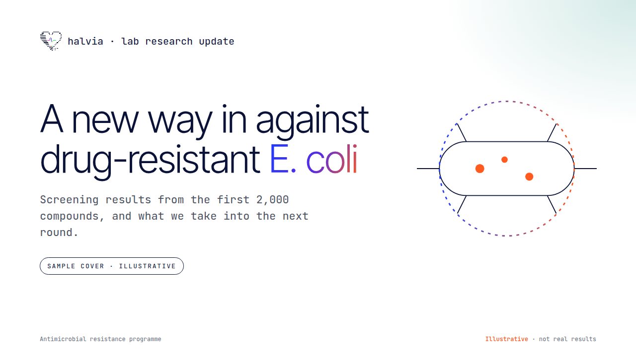 Sample cover: A new way in against drug-resistant E. coli, lab research update
