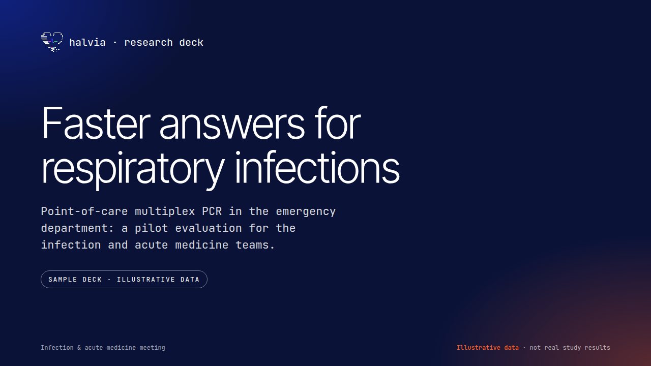 Sample deck title slide: Faster answers for respiratory infections
